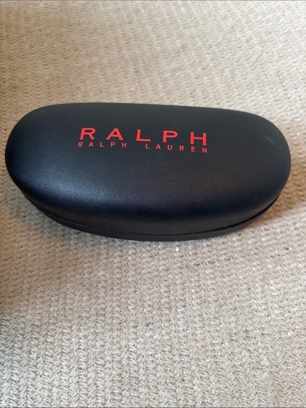 Ralph Lauren Black Hard Sunglasses Case with Red Logo